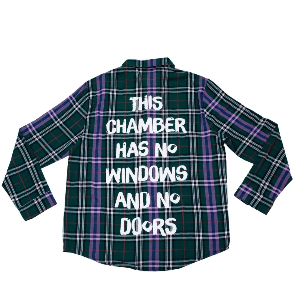 Cakeworthy Haunted Mansion Flannel, Medium, green purple